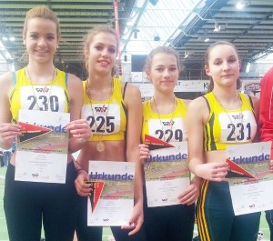 4x100m Staffel WJ U16  Lena Loureiro, Naemi Benzinger, Lydia Krautt, Julia Roppelt