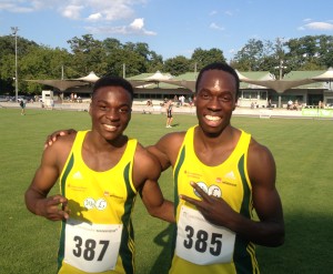 Micheal Nager und Israel Ereme U20 100m 